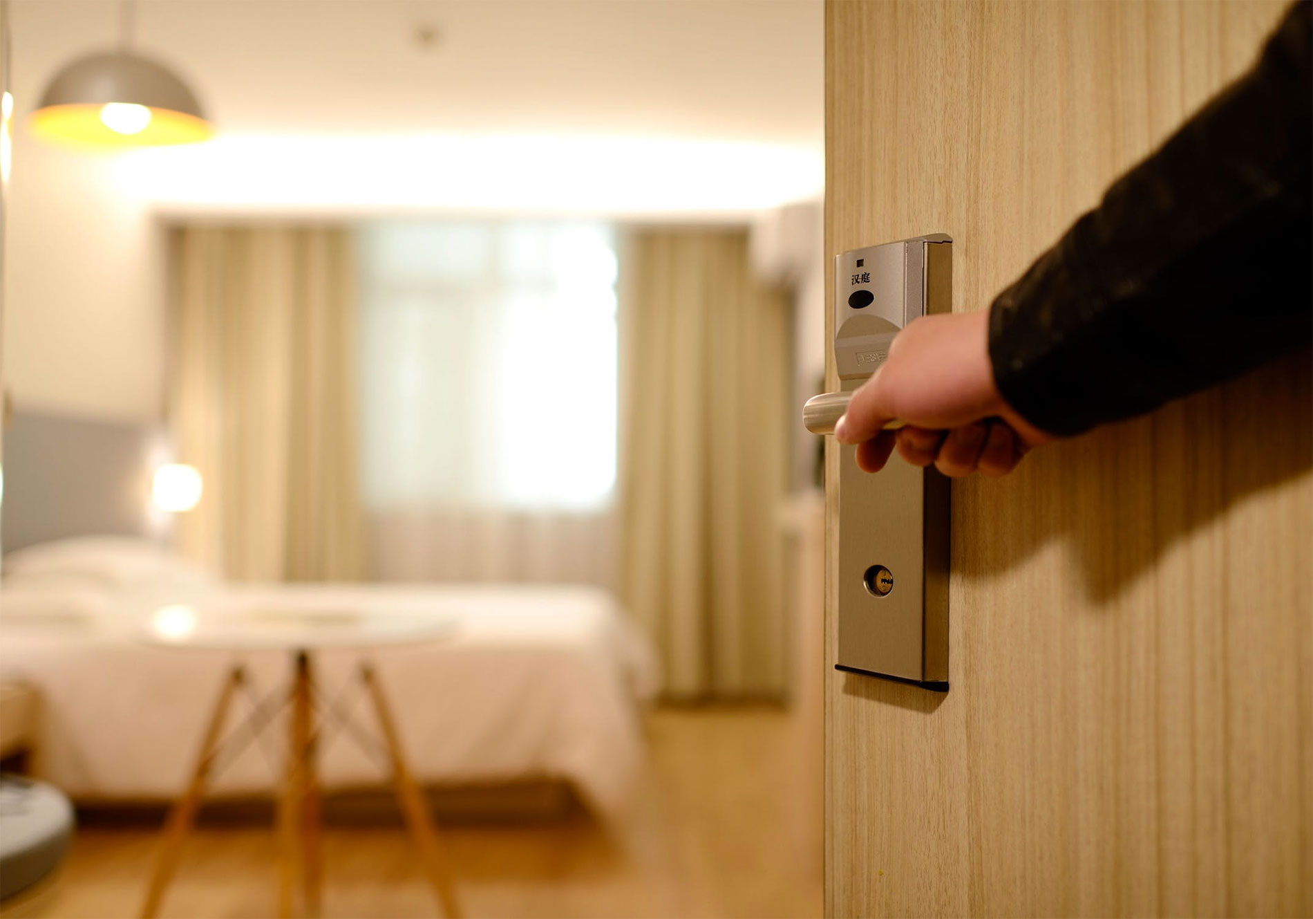 Keyless room entry at a Comp Suite guest room
