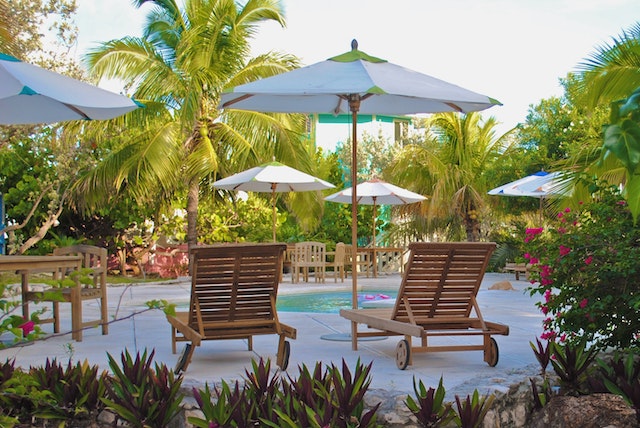 Poolside loungers at Comp Suite casino hotel